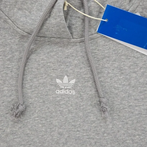 NWT Adidas Originals Adicolor Essentials FleecebHoodie Gray/White IA6418 Women's - Picture 2 of 10
